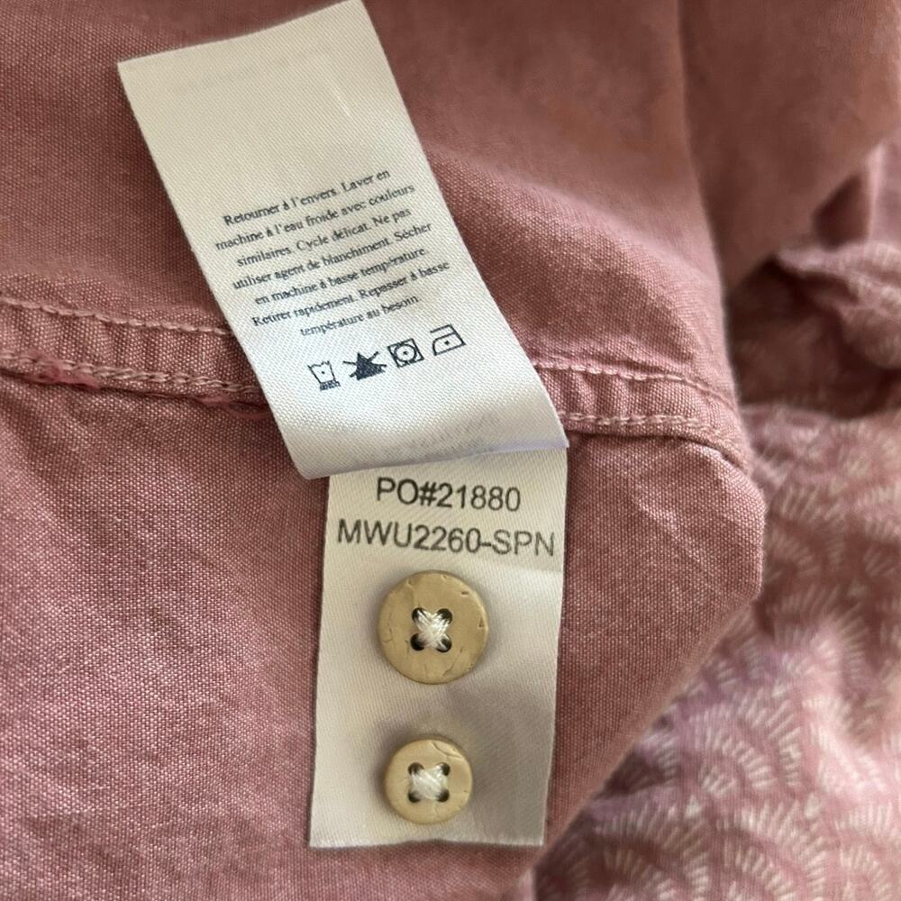 Faherty Pink Pattern Short Sleeve Button Down Shi… - image 7